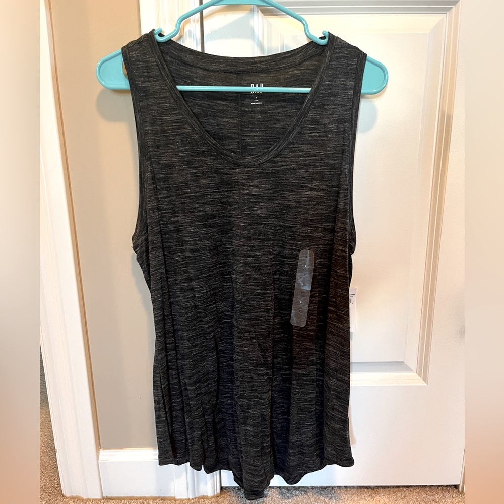 NWT-Women’s Gap Luxe Charcoal Grey Scoop-Neck (Size L)